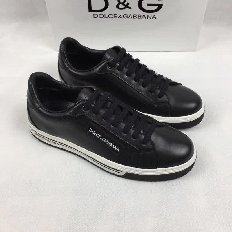 Dolce & Gabbana Sneakers Leather Black Upper White Sole Men 3