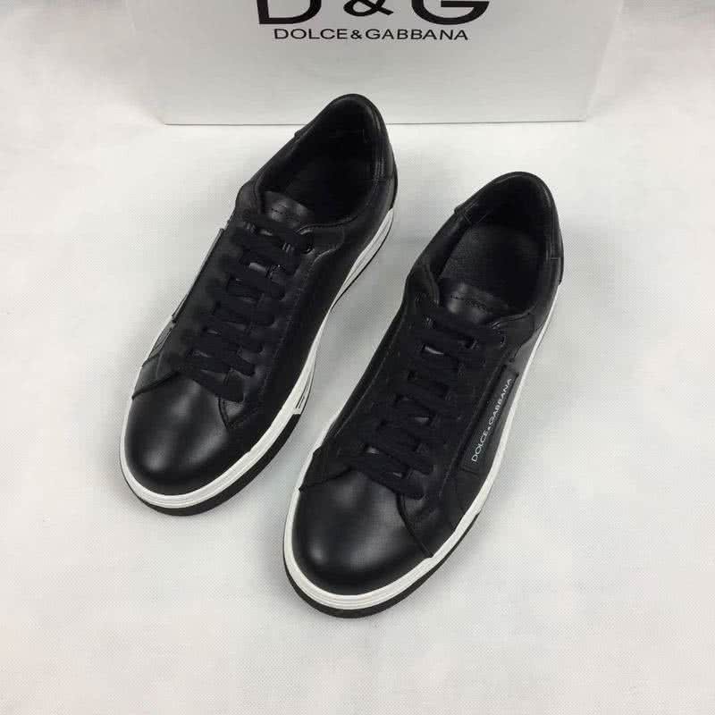 Dolce & Gabbana Sneakers Leather Black Upper White Sole Men 1