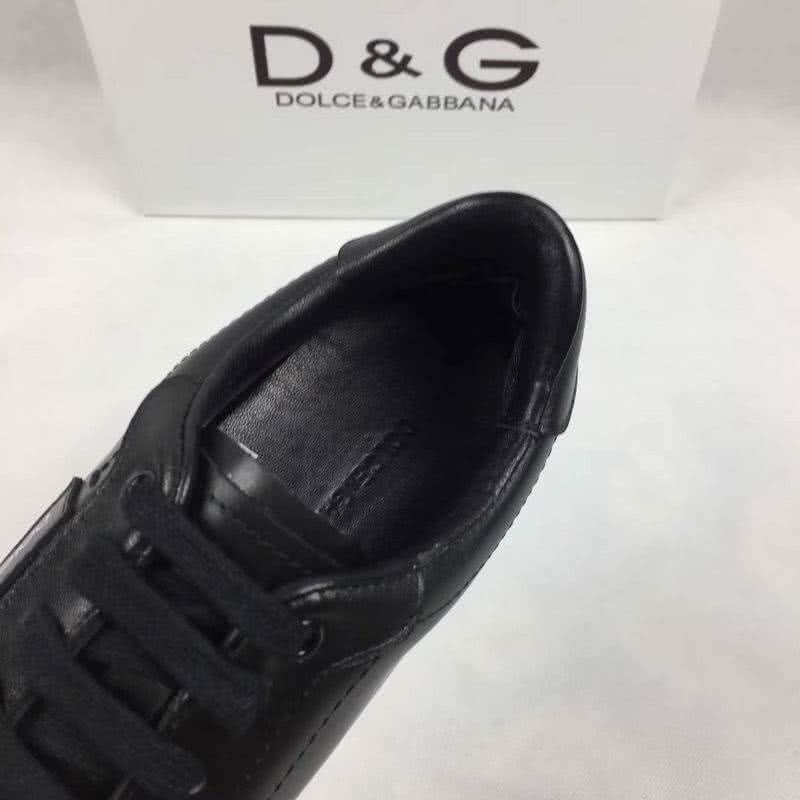 Dolce & Gabbana Sneakers Leather Black Upper White Sole Men 5