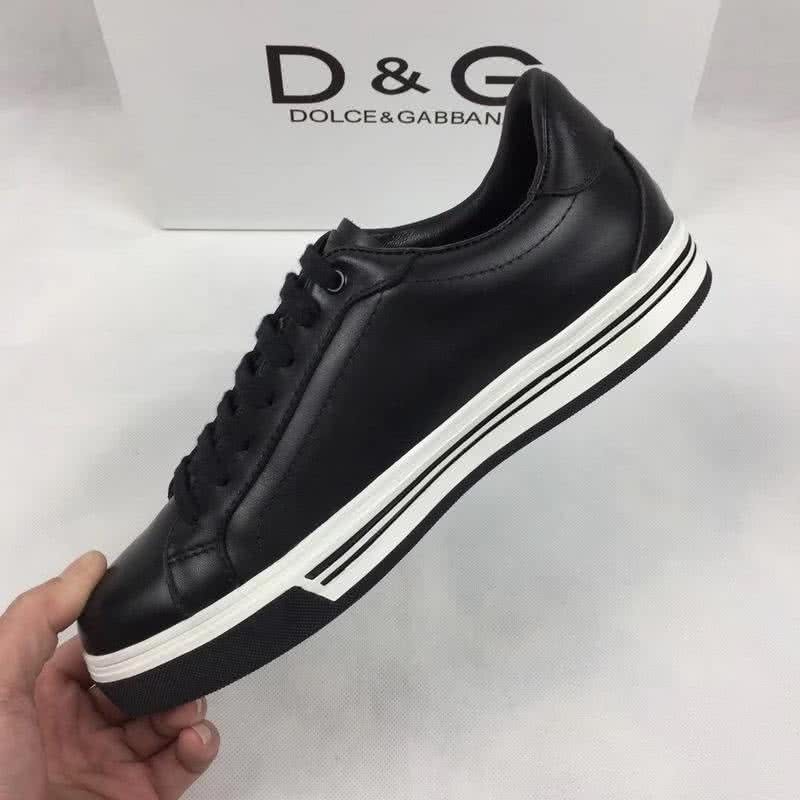 Dolce & Gabbana Sneakers Leather Black Upper White Sole Men 7