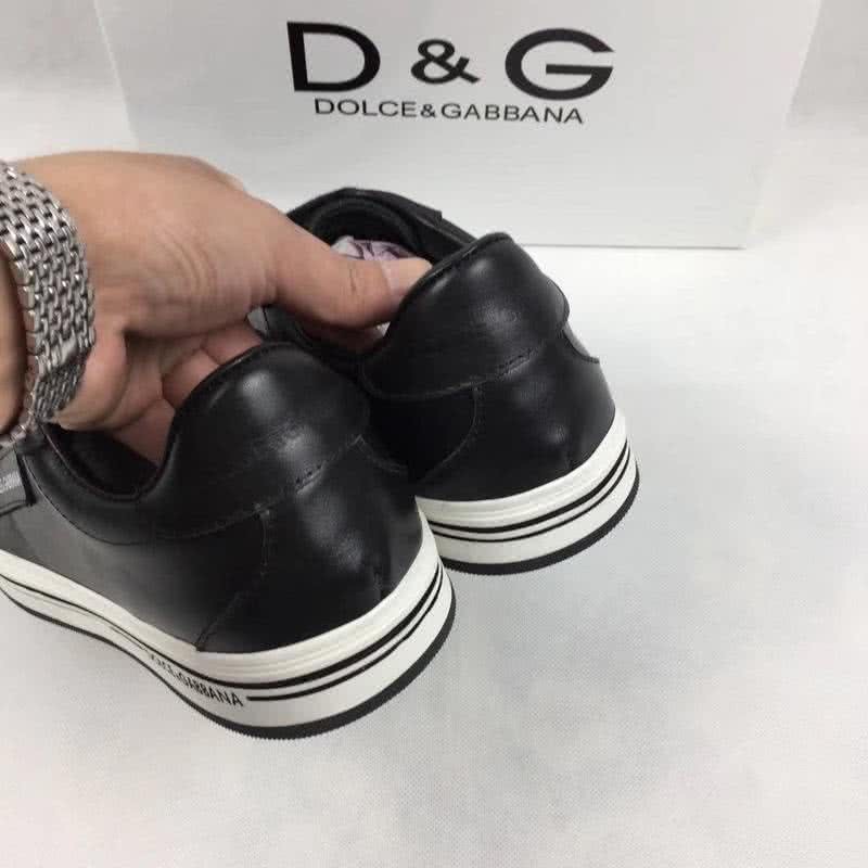 Dolce & Gabbana Sneakers Leather Black Upper White Sole Men 8