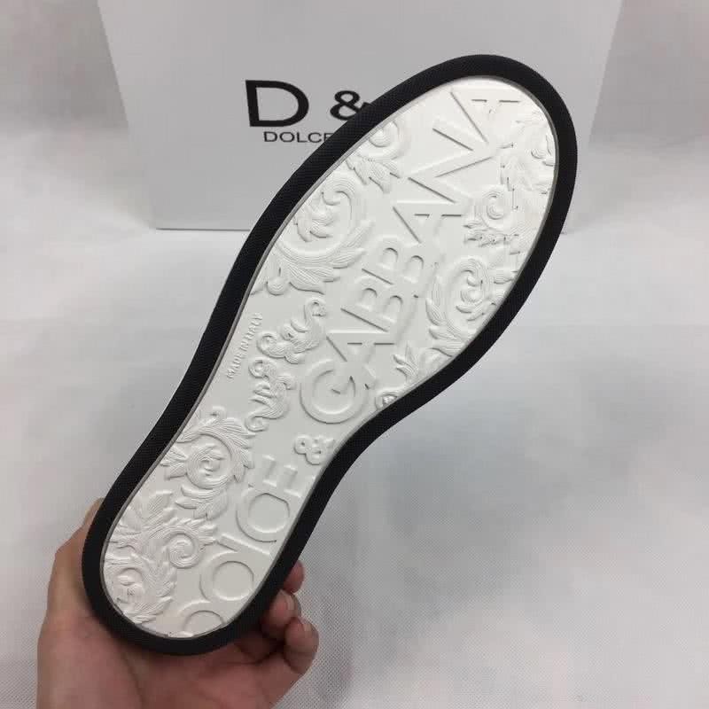 Dolce & Gabbana Sneakers Leather Black Upper White Sole Men 9