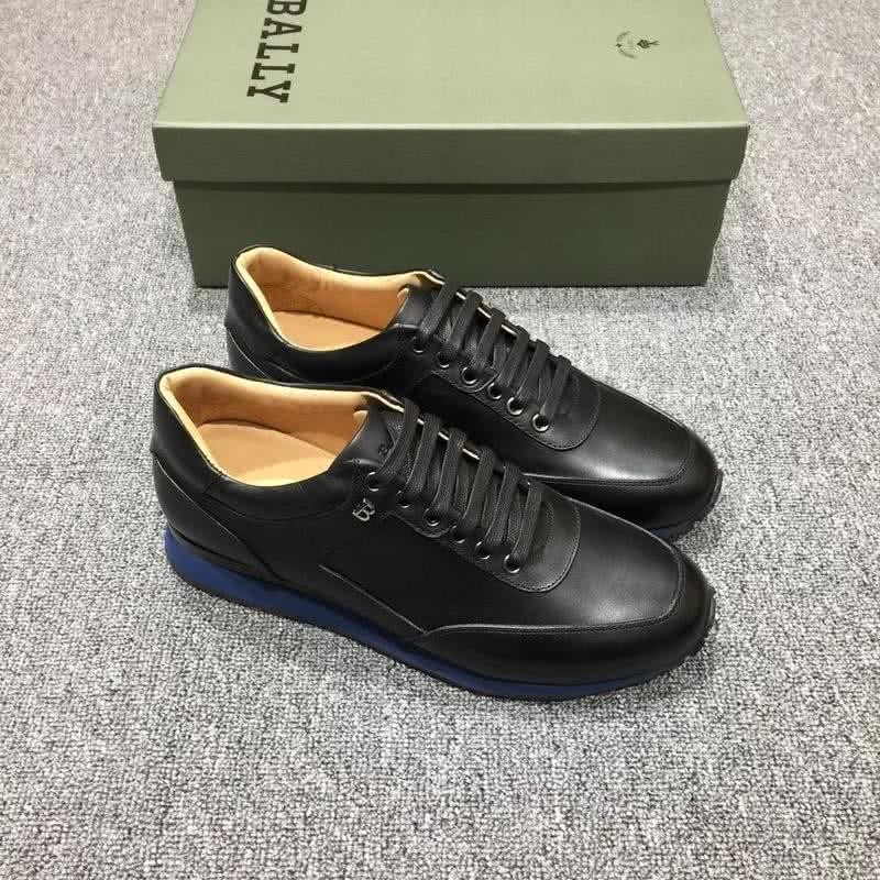 Bally Fashion Sports Shoes Cowhide Blue And Black Men 3