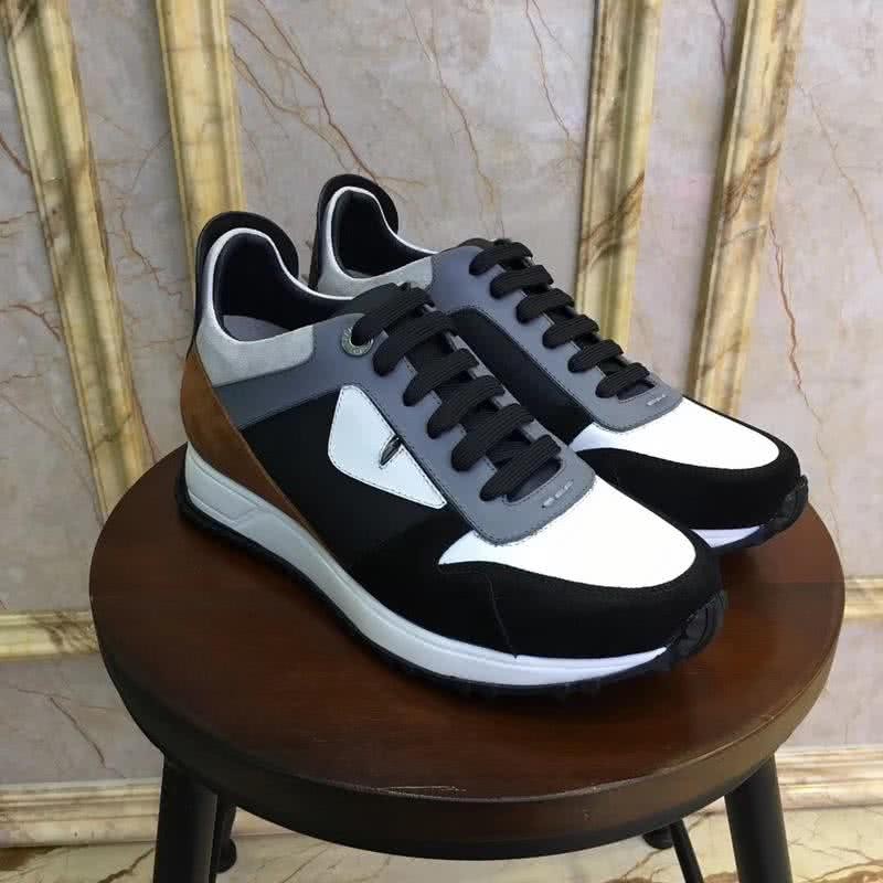 Fendi Sneakers Black Brown White Men 3