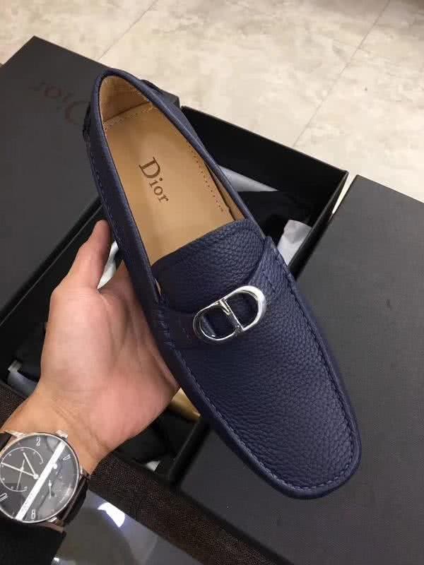 Dior Loafers Real Leather Buckle All Navy Men 1