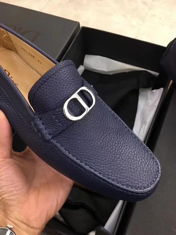 Dior Loafers Real Leather Buckle All Navy Men 5