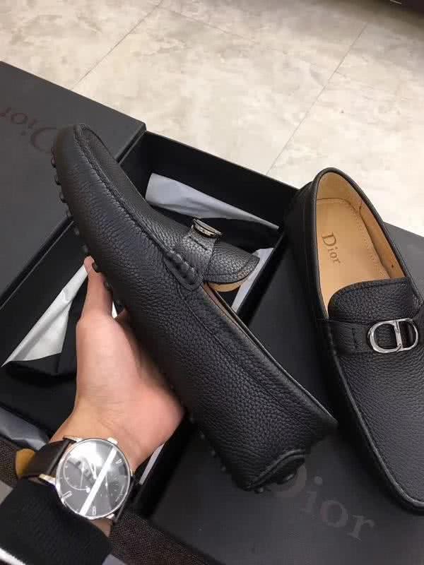 Dior Loafers Real Leather Buckle All Black Men 8