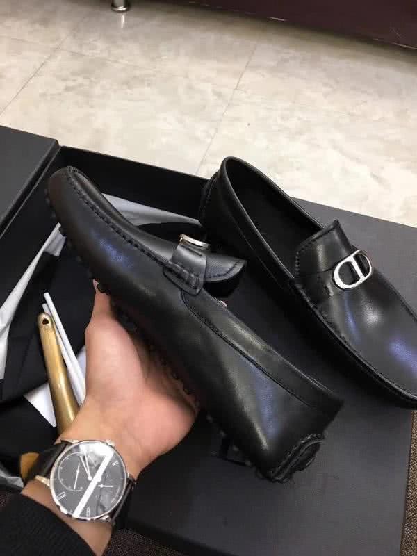 Dior Loafers Real Calf Leather Buckle All Black Men 8
