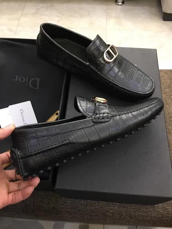 Dior Top Quality Cowhide Loafers Anti-slip Design Black Men 4