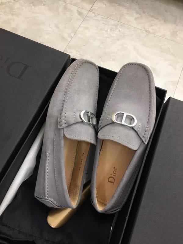 Dior Top Quality Cowhide Loafers Anti-slip Design Gray Men 3