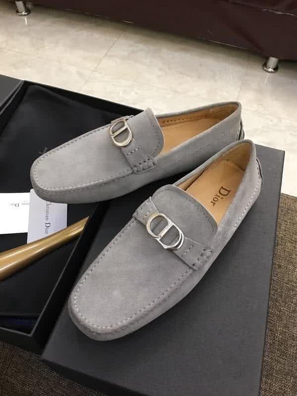 Dior Top Quality Cowhide Loafers Anti-slip Design Gray Men 1