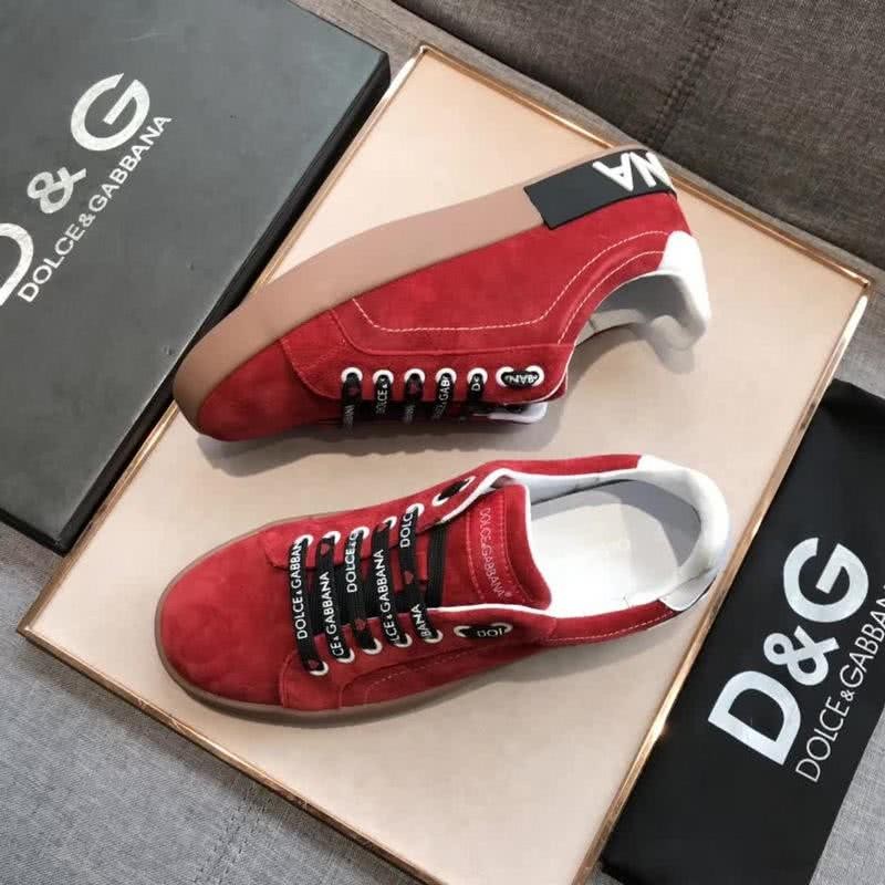 Dolce & Gabbana Sneakers Red Suede Rubber Sole Men 4