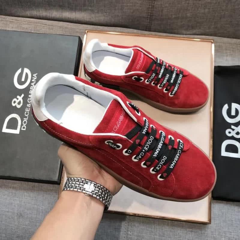Dolce & Gabbana Sneakers Red Suede Rubber Sole Men 5