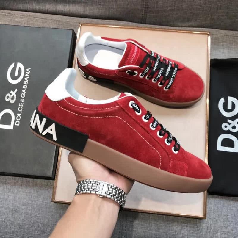 Dolce & Gabbana Sneakers Red Suede Rubber Sole Men 6