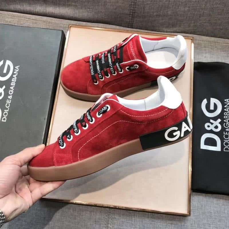 Dolce & Gabbana Sneakers Red Suede Rubber Sole Men 7