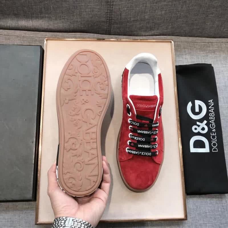 Dolce & Gabbana Sneakers Red Suede Rubber Sole Men 9