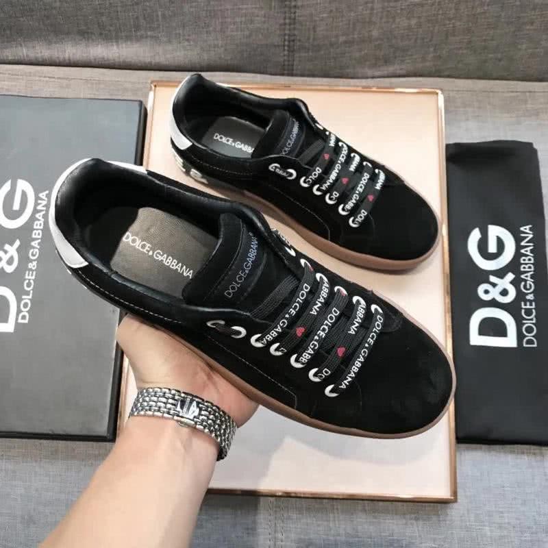 Dolce & Gabbana Sneakers Black Suede Rubber Sole Men 6