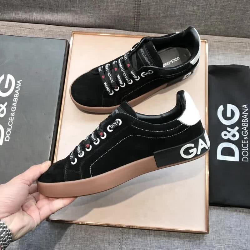 Dolce & Gabbana Sneakers Black Suede Rubber Sole Men 7