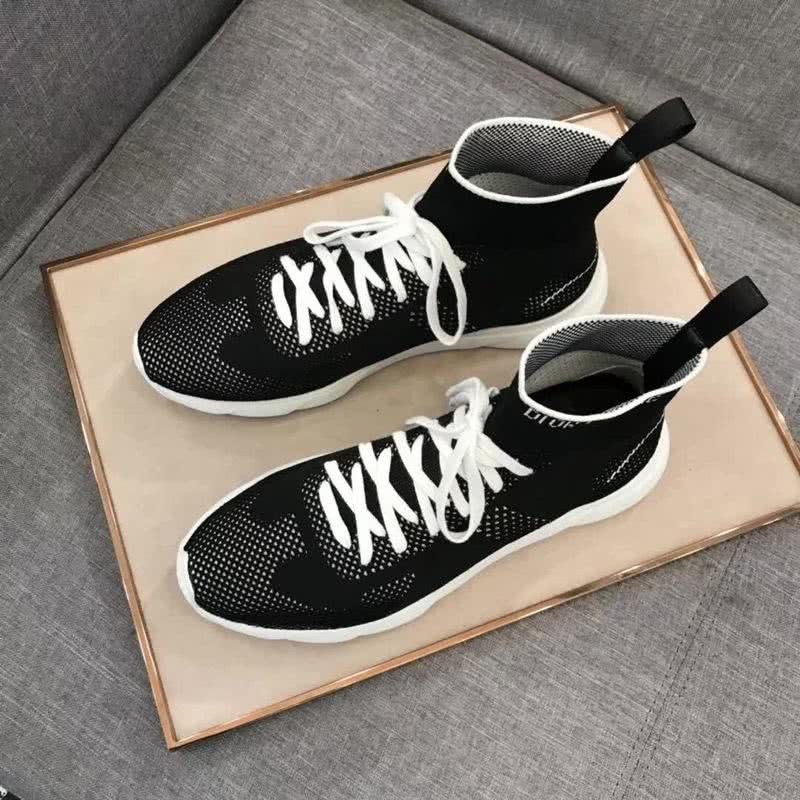 Dior Sock Shoes Lace-ups Black Upper White Sole Men 2