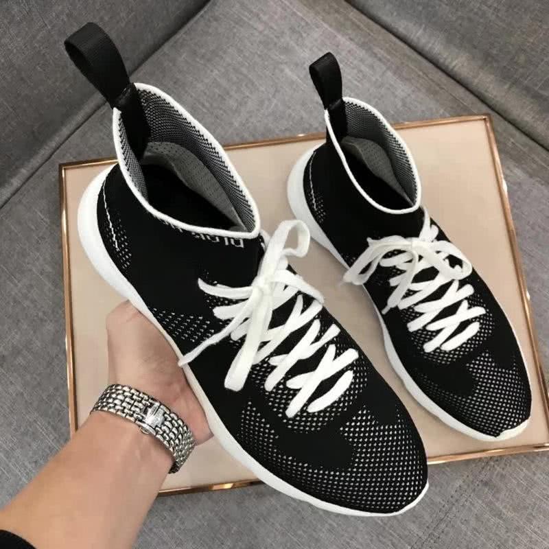 Dior Sock Shoes Lace-ups Black Upper White Sole Men 6