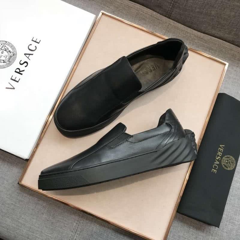 Versace Latest Cowhide Loafers Pure Black Men 4
