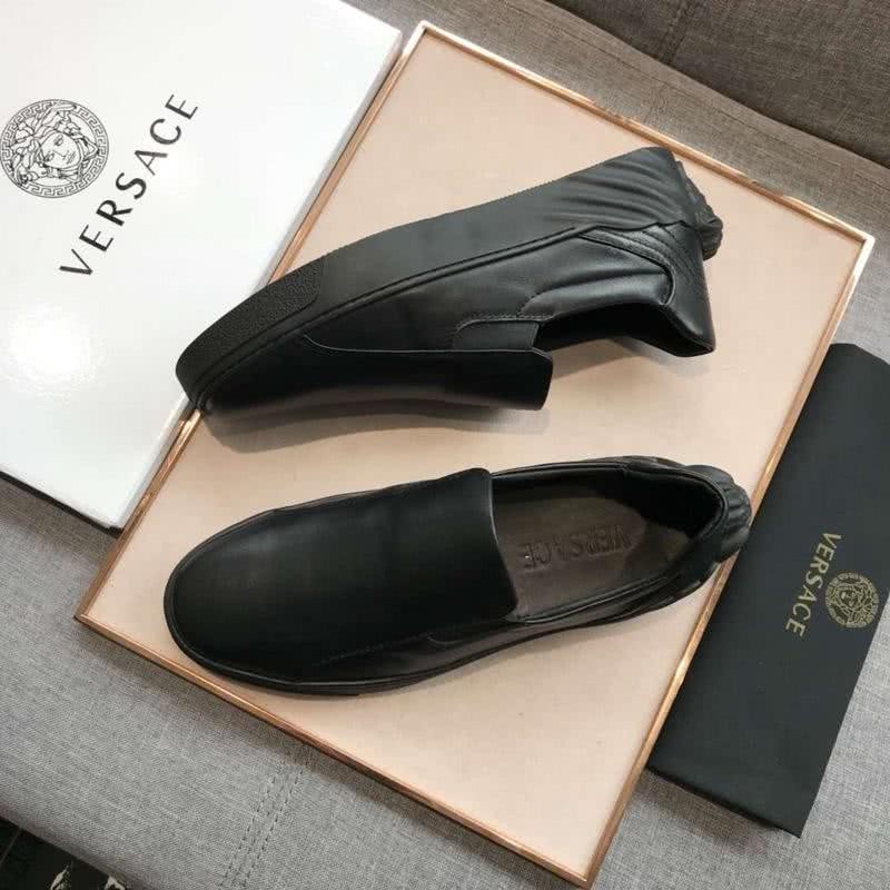 Versace Latest Cowhide Loafers Pure Black Men 1