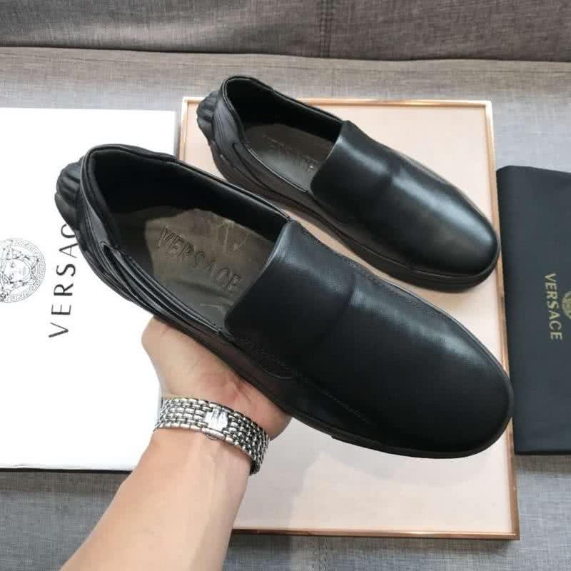 Versace Latest Cowhide Loafers Pure Black Men 5