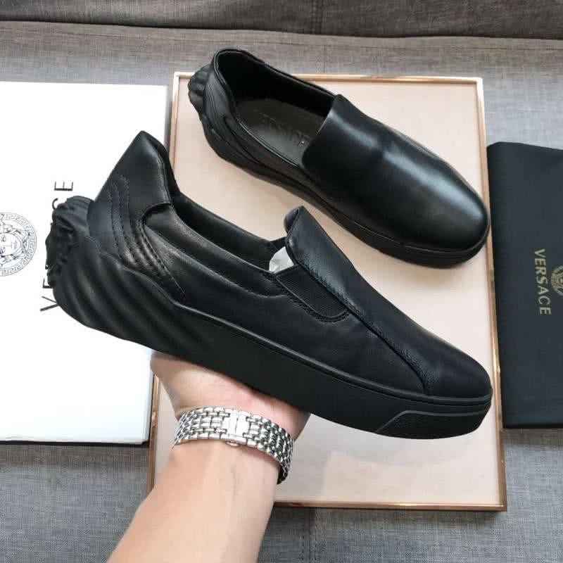 Versace Latest Cowhide Loafers Pure Black Men 6