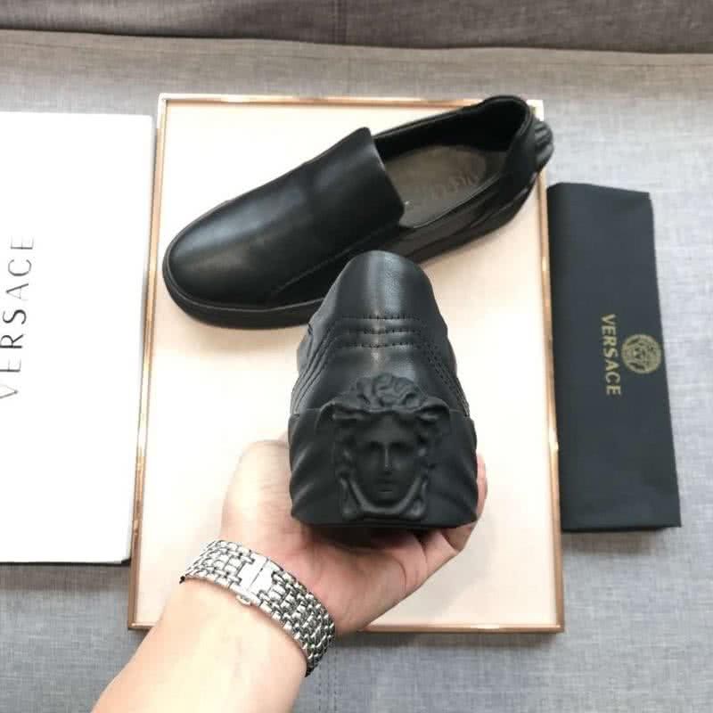 Versace Latest Cowhide Loafers Pure Black Men 8