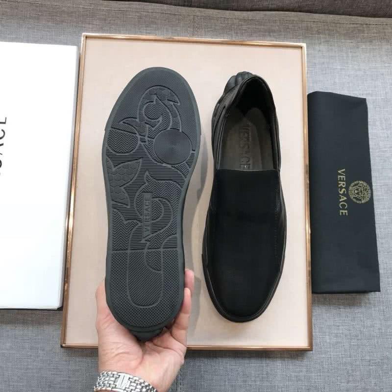 Versace Latest Cowhide Loafers Pure Black Men 9
