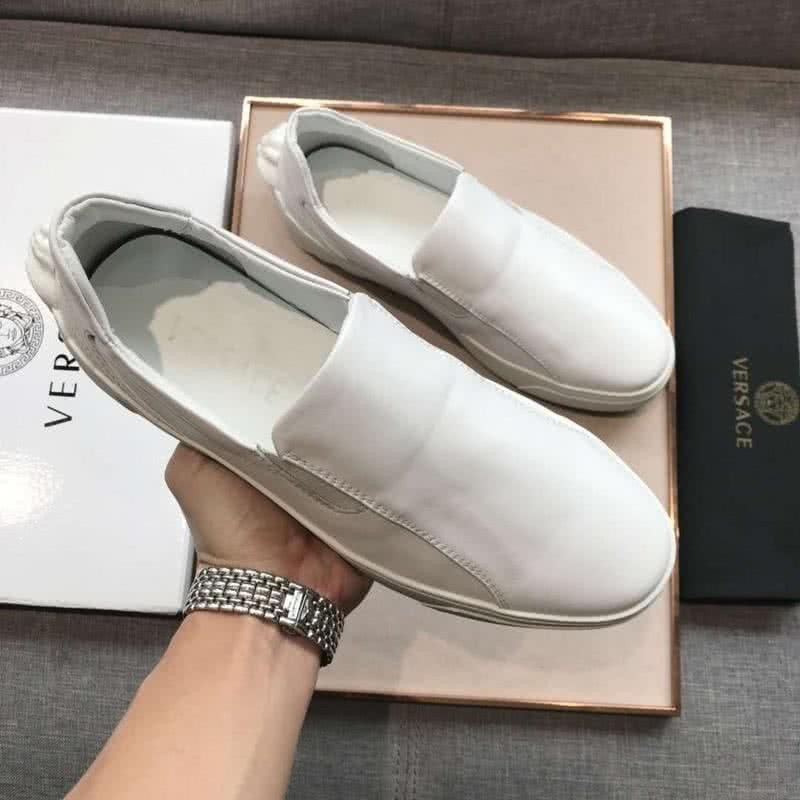 Versace Latest Cowhide Loafers Pure White Men 5