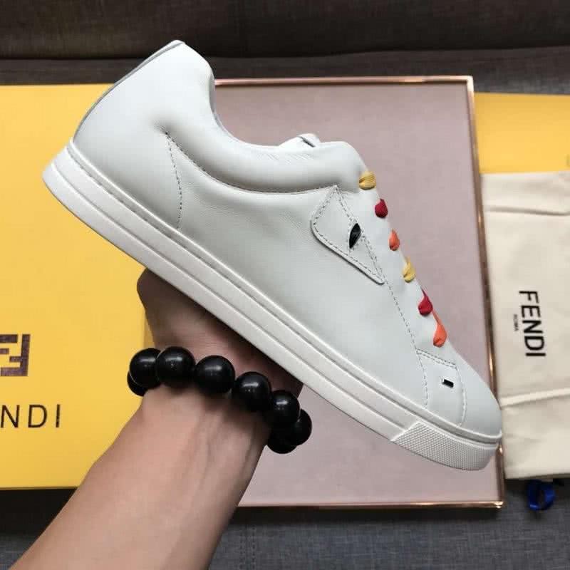 Fendi Sneakers Monster Colorful Shoelaces White Men 4