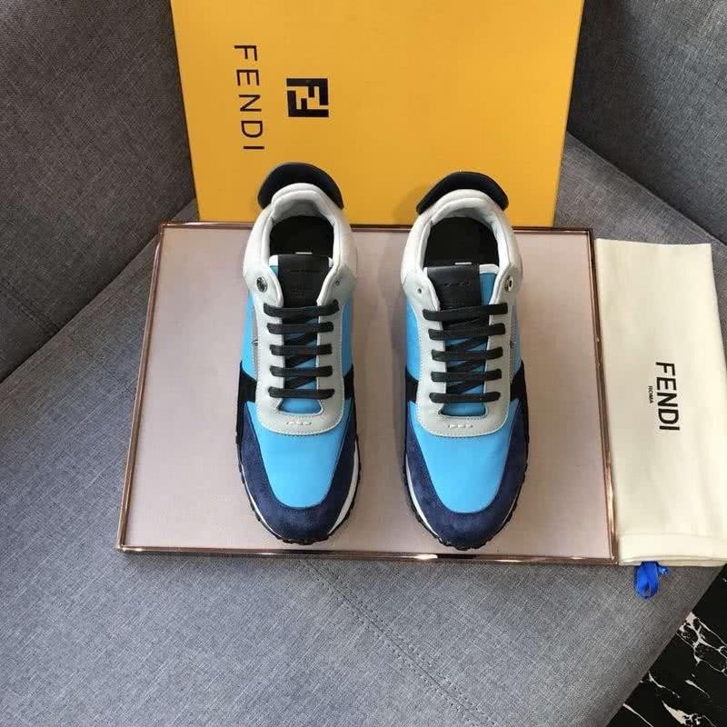 Fendi Sneakers Rivets Blue Grey Black Men 1