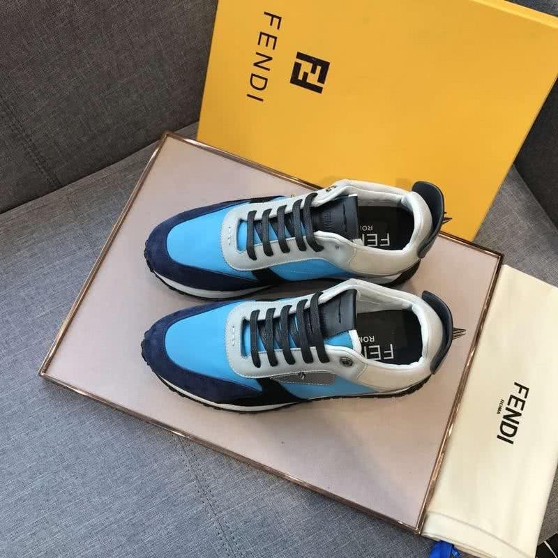 Fendi Sneakers Rivets Blue Grey Black Men 3