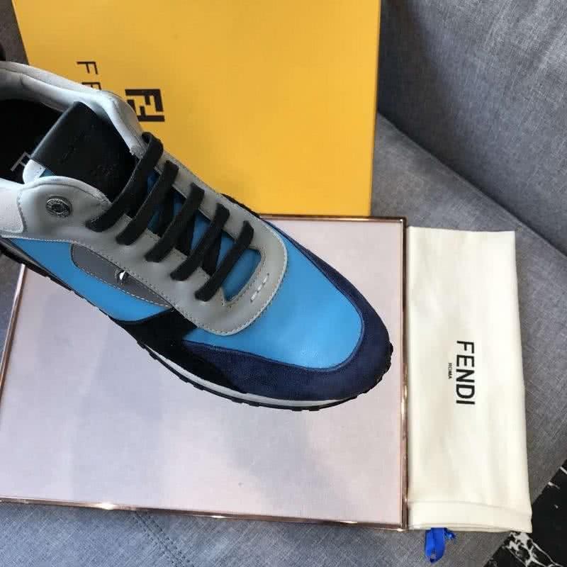 Fendi Sneakers Rivets Blue Grey Black Men 5