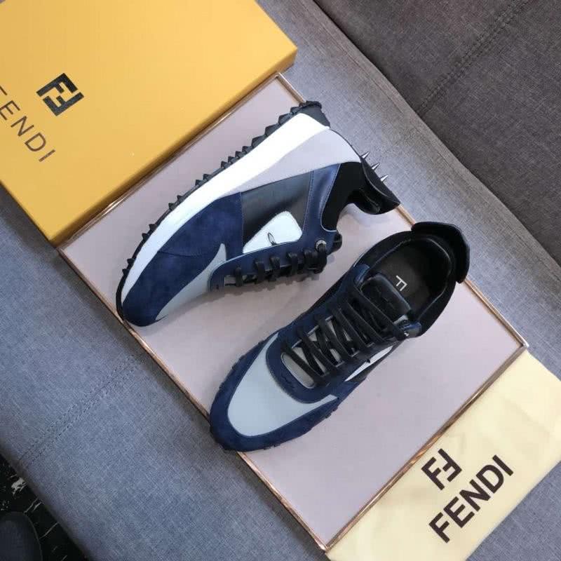 Fendi Sneakers Rivets Blue Black Grey White Men 2