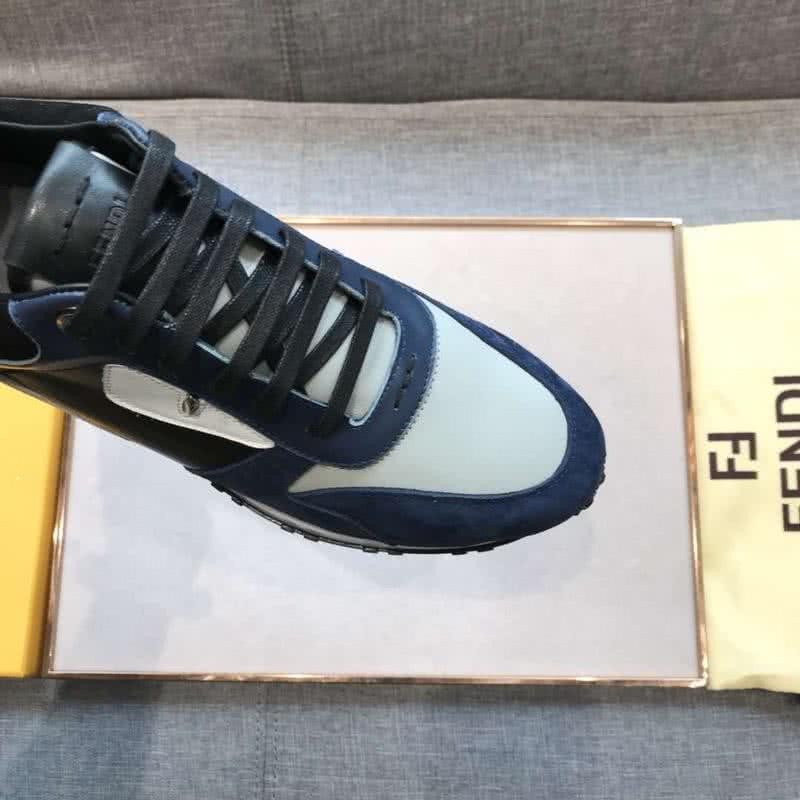 Fendi Sneakers Rivets Blue Black Grey White Men 5