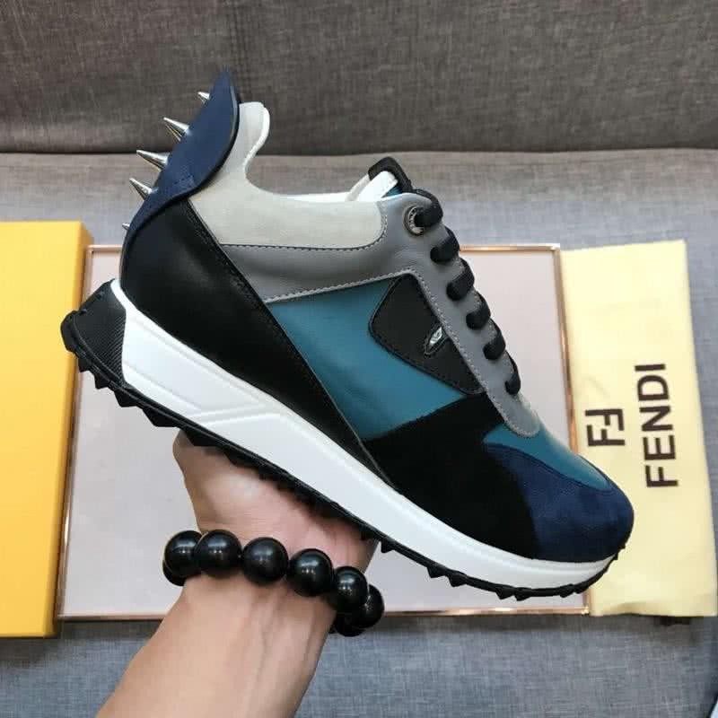 Fendi Sneakers Blue Grey Black White Men 4