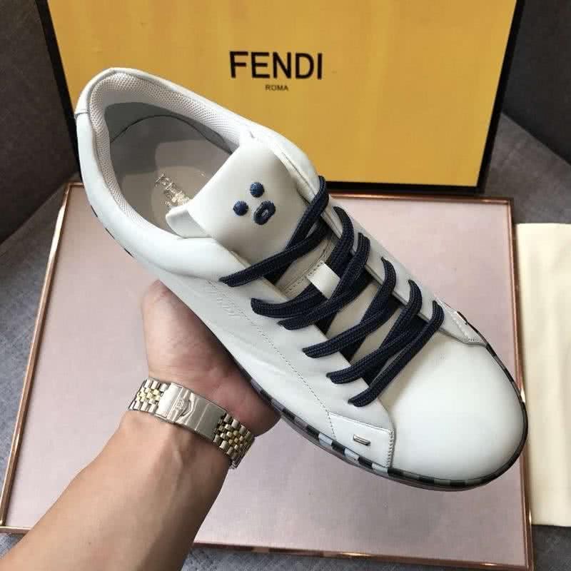 Fendi Sneakers Black Shoelaces White Upper White Sole Men 3