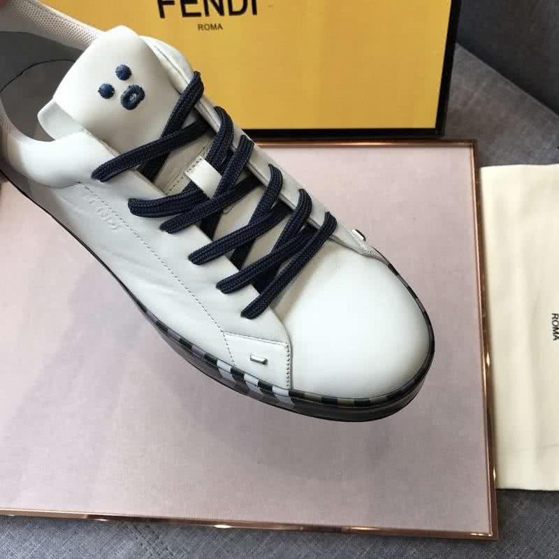 Fendi Sneakers Black Shoelaces White Upper White Sole Men 5