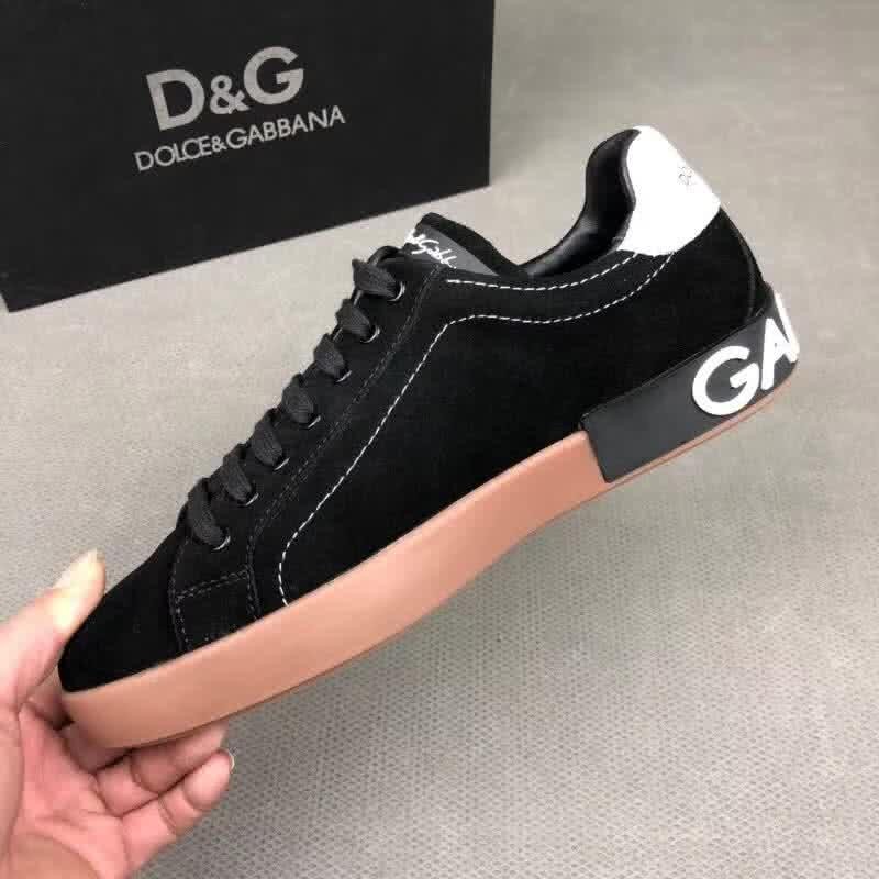 Dolce & Gabbana Sneakers Suede Black Upper Rubber Sole Men 8