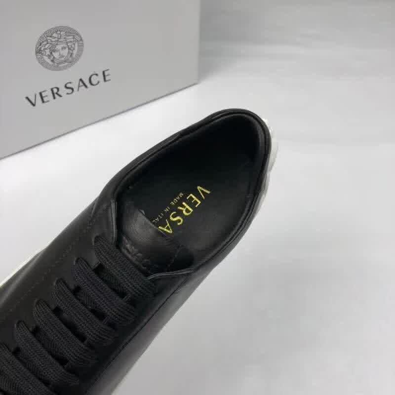 Versace Top Quality Casual Shoes Cowhide Pure Black Men 5