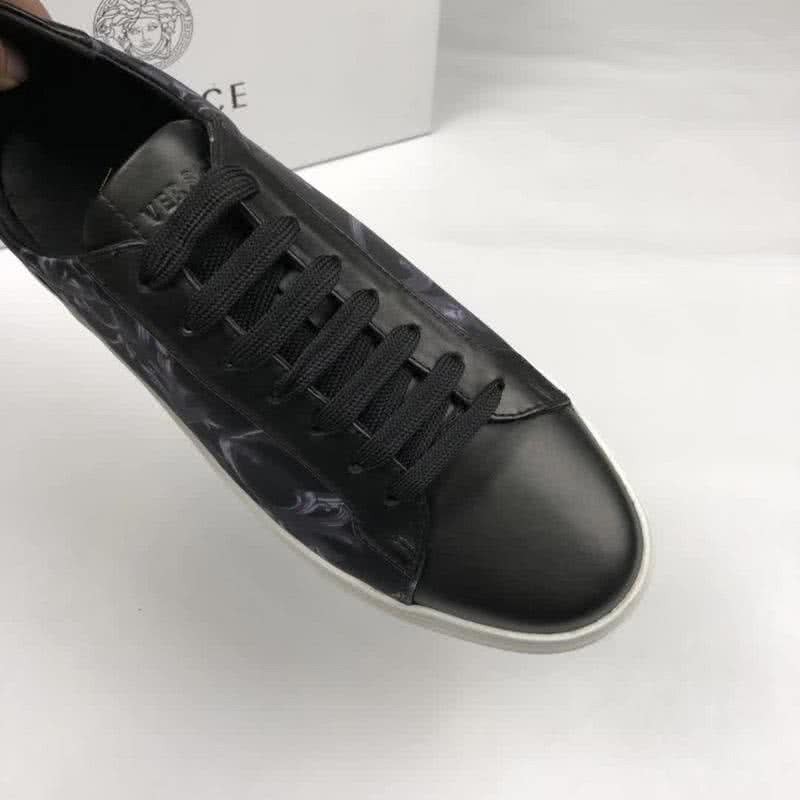 Versace Cowhide Leather Casual Shoes Non-slip Design Black Men 6