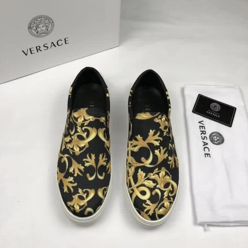 Versace Quality Loafers Classic Non-slip Design Black And Yellow Men 2