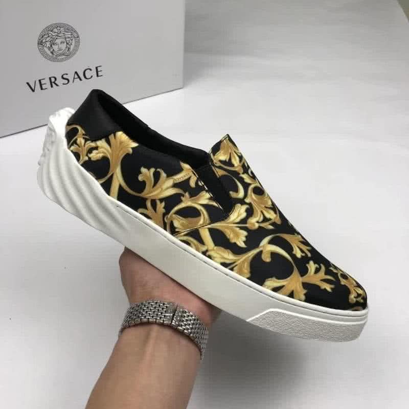 Versace Quality Loafers Classic Non-slip Design Black And Yellow Men 4