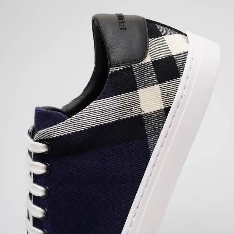 Burberry Fashion Comfortable Shoes Cowhide White And Blue Men 6