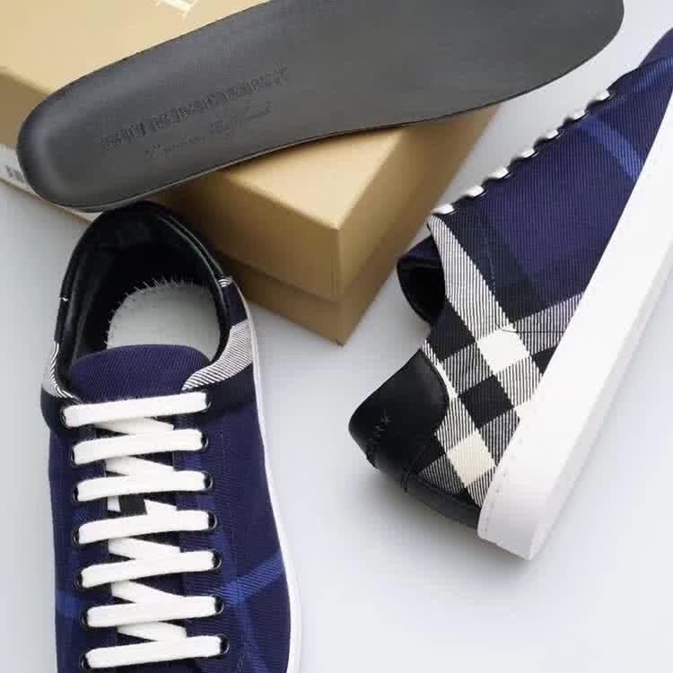 Burberry Fashion Comfortable Shoes Cowhide White And Blue Men 8