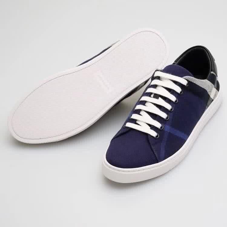 Burberry Fashion Comfortable Shoes Cowhide White And Blue Men 9