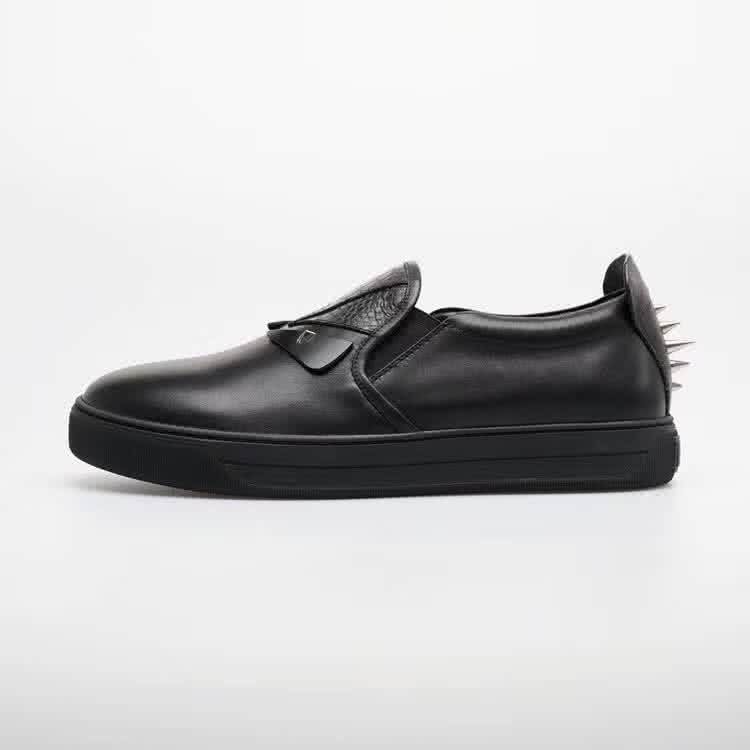 Fendi Sneakers Real Leather Monster All Black Men 4