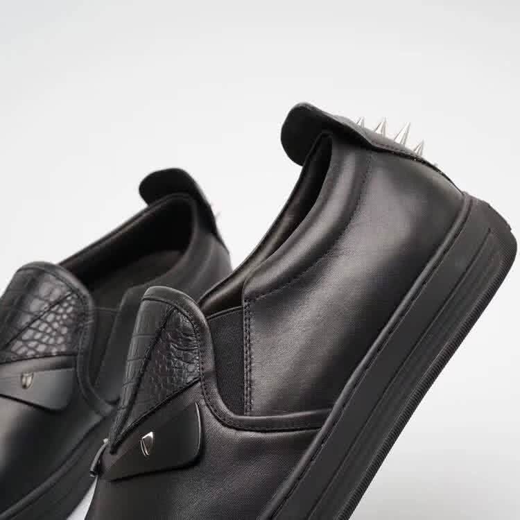 Fendi Sneakers Real Leather Monster All Black Men 5